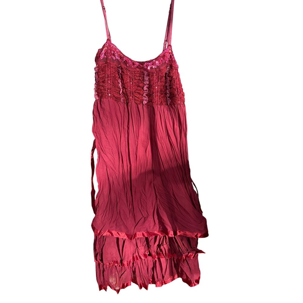 Timing Feminine Fairycore dress burgundy red size medium